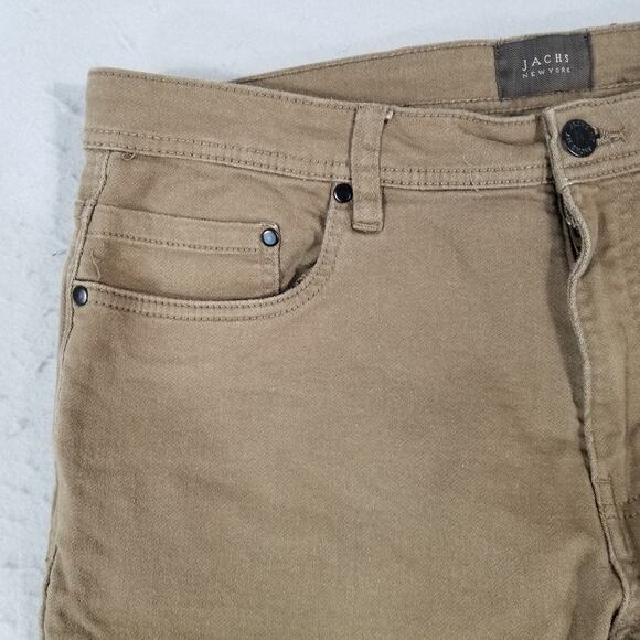 JACHS New York Jeans Mens 36x32 Brown Slim Fit Stretch Five Pocket Casual Pants - Picture 3 of 16